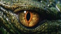 Close up of beast eyes young Crocodile. Generative AI Royalty Free Stock Photo