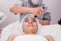 Beauty treatment using radio frequency equipment Royalty Free Stock Photo