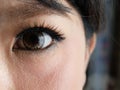 Close up of Beautiful Asian Woman Eye Royalty Free Stock Photo