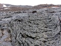 Close-up of beautiful black lava formations in the volcano landscape close to Tolbachik in Kamchatka in Russia