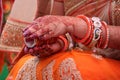 Close up of beautiful bride hands Royalty Free Stock Photo