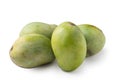 Beautiful delicious green mango isolated on white table background Royalty Free Stock Photo