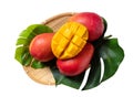 Beautiful delicious mango isolated on white table background Royalty Free Stock Photo