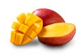 Beautiful delicious mango isolated on white table background Royalty Free Stock Photo