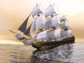 Old merchant ship - 3D render