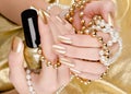 Gold manicure Royalty Free Stock Photo