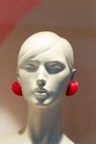Close-up of a beautiful female plastic mannequin head Royalty Free Stock Photo