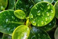 Close-up,Beautiful fresh green leaf with drop of water nature background Royalty Free Stock Photo
