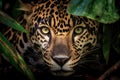 Close-up of beautiful jaguar in the jungle. Amazing Wildlife. Generative Ai Royalty Free Stock Photo