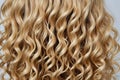 Close-up of beautiful long wavy hairs. Strands of Beautiful long curly hairs. Beauty, Fashion, Hairdresser salon concept. Perfect