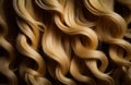 Close-up of beautiful long wavy hairs. Strands of Beautiful long curly hairs. Beauty, Fashion, Hairdresser salon concept. Perfect