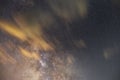 Close up beautiful milky way, galaxy and clouds. Deep space.