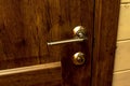 modern golden metal interior door handle. interior of an apartment Royalty Free Stock Photo