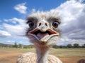 Close up of a beautiful ostrich looking. Royalty Free Stock Photo