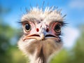 Close up of a beautiful ostrich looking. Royalty Free Stock Photo