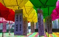 Close up of beautiful paper lanterns. The festival celebrate the birthday of Buddha. Located in Temple Beomeosa, Busan, South Royalty Free Stock Photo