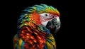 Close-Up of Beautiful Parrot - Detailed Portrait of Colorful Bird of exotic parrot's plumage. Royalty Free Stock Photo