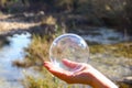 Close-up of a beautiful river in nature with a bubble