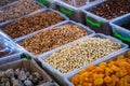 Close-up of beautiful rows of fresh nut