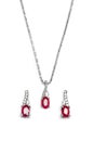 Close up of beautiful Ruby Diamond necklace. Royalty Free Stock Photo