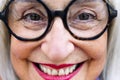 close-up of a beautiful senior woman smiling happy Royalty Free Stock Photo