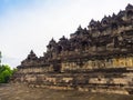 Close up of a beautiful side of Borobudur temple in Indonesia Royalty Free Stock Photo