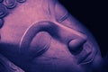 Close up beautiful sleeping Buddha face. Royalty Free Stock Photo