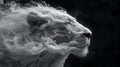 Close Up Beautiful White Lion with Floating Smoke Effect Royalty Free Stock Photo