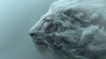 Close Up Beautiful White Lion with Floating Smoke Effect Royalty Free Stock Photo