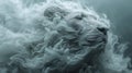 Close Up Beautiful White Lion with Floating Smoke Effect Royalty Free Stock Photo