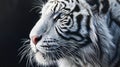 A close up of a beautiful white tiger