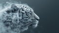 Close Up Beautiful White Tiger with Floating Smoke Effect Royalty Free Stock Photo