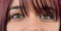 Close up of a beautiful woman green eyes Royalty Free Stock Photo