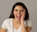 Young attractive woman laughing. Happy face. Positive Human expr