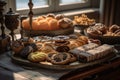 a close-up of a beautifully arranged tray of pastries and confectionaries Royalty Free Stock Photo
