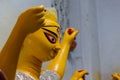 Close up of a beautifully dressed  Durga idol Royalty Free Stock Photo