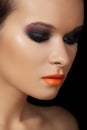 Close-up beauty portrait of attractive model face Royalty Free Stock Photo