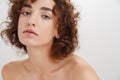 Close up beauty portrait of an attractive young topless woman Royalty Free Stock Photo