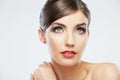 Close up beauty portrait, Young attractive woman face Royalty Free Stock Photo