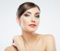 Close up beauty portrait, Young attractive woman face Royalty Free Stock Photo