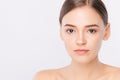 Close up Beauty Woman face Portrait, Beautiful Young Woman with Clean Fresh Healthy Skin, Facial treatment. Cosmetology, beauty