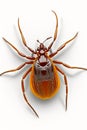 Close up of bed bug on white background with shadow. Generative AI Royalty Free Stock Photo