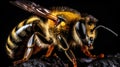 Close-up of a Bee Covered in Pollen Macro Shot