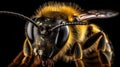 Close-up of a Bee Covered in Pollen Macro Shot