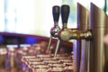 Close up of beer lines for draft beer in restaurant Royalty Free Stock Photo