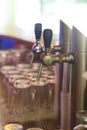 Close up of beer lines for draft beer in restaurant Royalty Free Stock Photo