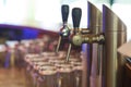 Close up of beer lines for draft beer in restaurant Royalty Free Stock Photo