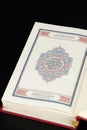 Close up of begin page in Koran book