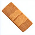A close up of a rectangular bandage with textured surface on a white background, angled view Royalty Free Stock Photo