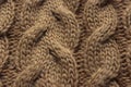 Close up beige knitting pattern